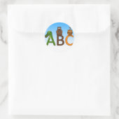 ABC-Buchstaben niedlicher Cartoon Runder Aufkleber (Tasche)