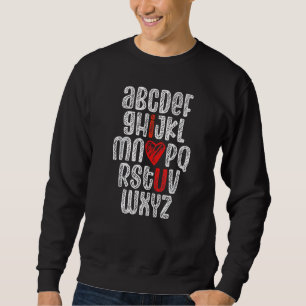 Abc Chalk Alphabet I Liebe You English Teacher Val Sweatshirt