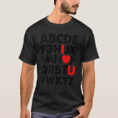 ABC Chalk Alphabet I Love You English Teacher Vale T-Shirt (Vorderseite)
