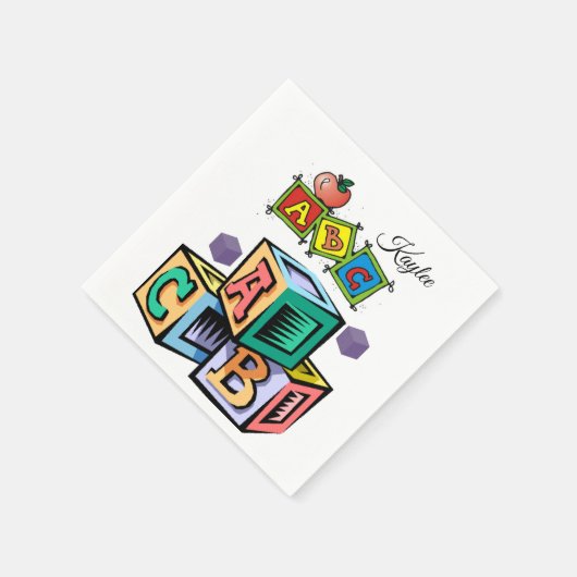ABC Children's Baby Shower Paper Napkins Serviette (Ecke)