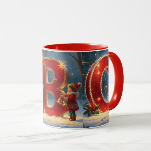 ABC Christmas Mug -Festive Holiday Alphabet Scenes Tasse (VorderseiteRechts)