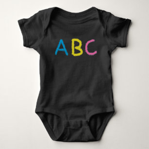 ABC Colored Chalk Letters Baby Strampler