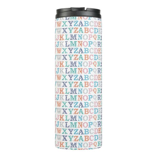 ABC Colorful Cutes Kinderzimmer Alphabet Thermosbecher (Rückseite)