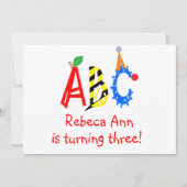 ABC, das drittes Party Invitaitons des Einladung (Vorderseite)