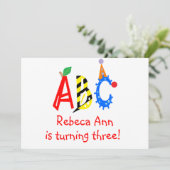 ABC, das drittes Party Invitaitons des Einladung (Stehend Vorderseite)