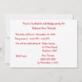 ABC, das drittes Party Invitaitons des Einladung (Rückseite)