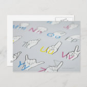 ABC der Zeichensprache Postkarte (Vorne/Hinten)