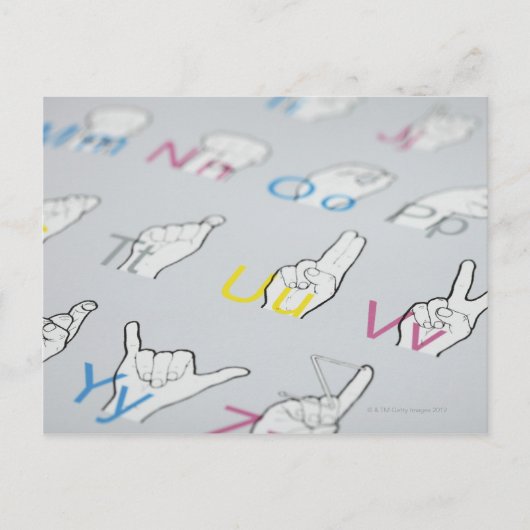 ABC der Zeichensprache Postkarte (Vorderseite)