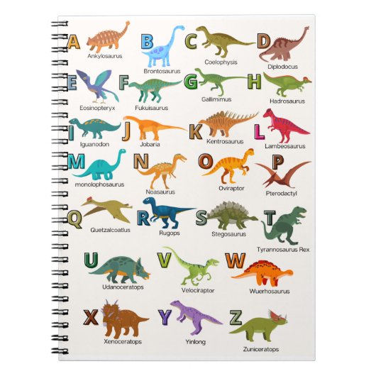 ABC-Dinosaurier-Notebook  Notizblock (Vorderseite)