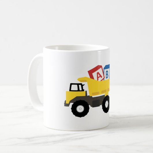 ABC Dump Truck Construction Trucks Kaffeetasse (Vorderseite Links)