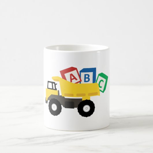 ABC Dump Truck Construction Trucks Kaffeetasse (Mittel)