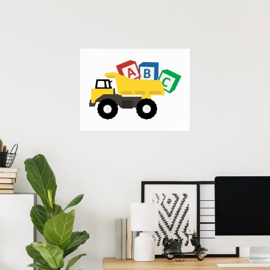 ABC Dump Truck Construction Trucks Poster (Heimbüro)