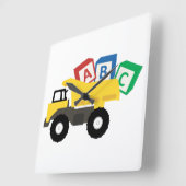 ABC Dump Truck Construction Trucks Quadratische Wanduhr (Winkel)