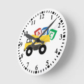 ABC Dump Truck Construction Trucks Runde Wanduhr (Winkel)