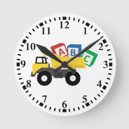 ABC Dump Truck Construction Trucks Runde Wanduhr