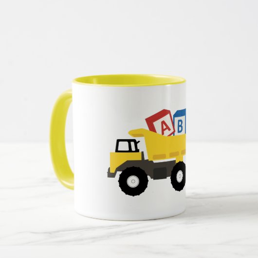 ABC Dump Truck Construction Trucks Tasse (Vorderseite Links)