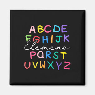 Abc Elemeno Kindergarten Lehrer Boy Girl Kid Back Magnet