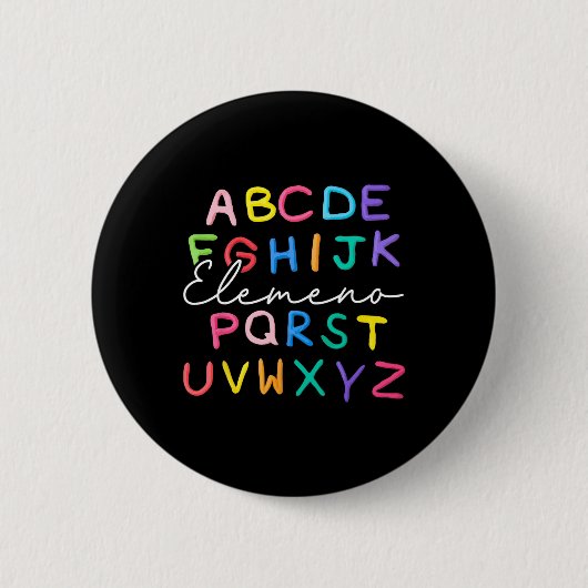 Abc Elemeno Kindergarten Lehrer Junge Mädchen Kind Button (Vorderseite)