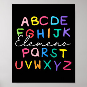 Abc Elemeno Kindergarten Lehrer Junge Mädchen Kind Poster