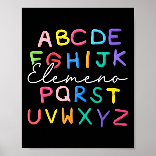 Abc Elemeno Kindergarten Lehrer Junge Mädchen Kind Poster (Vorne)