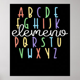 ABC Elemeno Kindergarten Lehrer zurück zur Schule Poster