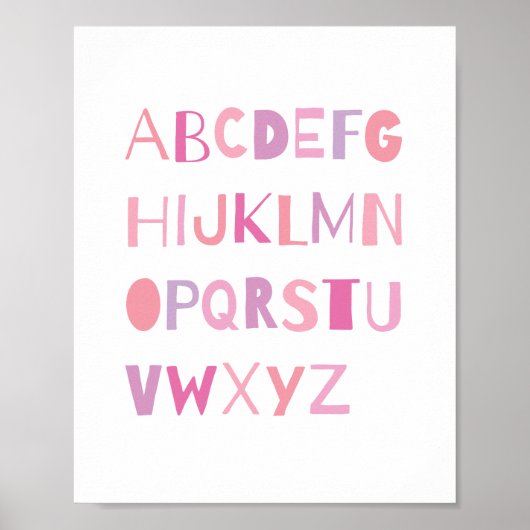 ABC Farbenfrohe Alphabet Kinderzimmer Art Deco | M Poster (Vorne)