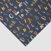 ABC Farm Life in Navy Seidenpapier (Detail)