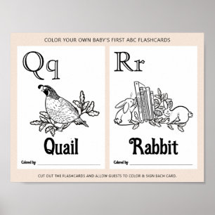 ABC Flashcards Baby Shooting Coloring Activity She Poster
