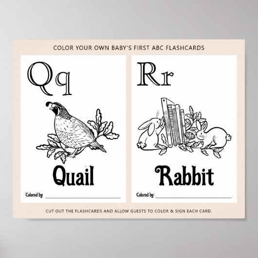 ABC Flashcards Baby Shooting Coloring Activity She Poster (Vorne)