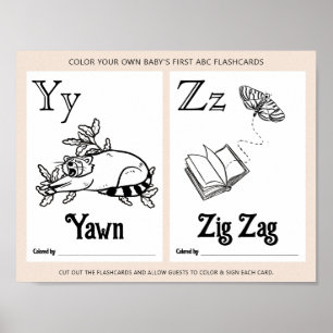 ABC Flashcards Baby Shooting Coloring Activity She Poster