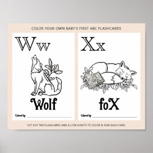 ABC Flashcards Baby Shooting Coloring Activity She Poster