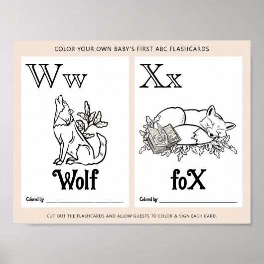 ABC Flashcards Baby Shooting Coloring Activity She Poster (Vorne)