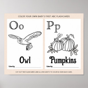 ABC Flashcards Baby Shooting Coloring Activity She Poster