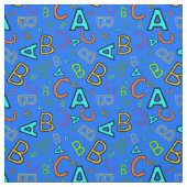 ABC Fun Learning Pattern auf Blue Stoff (Muster)
