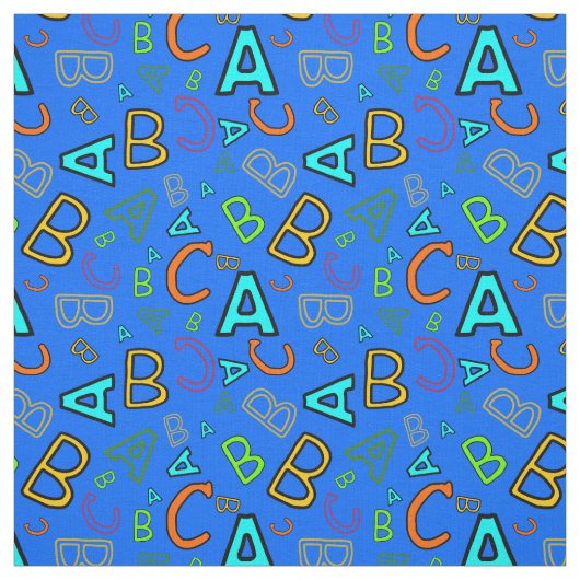 ABC Fun Learning Pattern auf Blue Stoff (Muster)