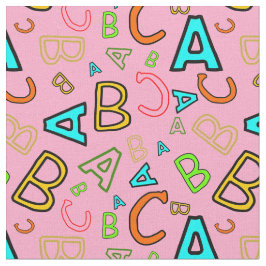 ABC Fun Learning Pattern auf rosa Stoff