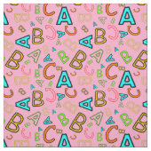 ABC Fun Learning Pattern auf rosa Stoff (Muster)