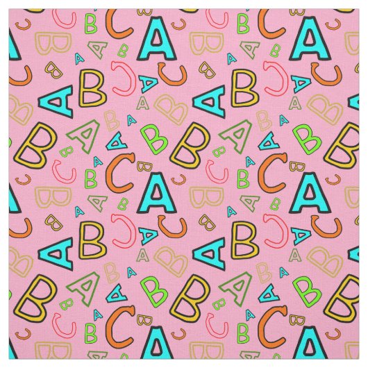 ABC Fun Learning Pattern auf rosa Stoff (Muster)