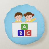 ABC Fun with Friends Rundes Kissen (Rückseite)