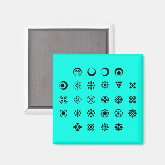 ABC für Circle Symbols Cipher-Code-Taste auf Licht Magnet (Vorderseite/Rückseite)