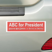 ABC für Präsidenten (jedermann aber Clinton…) Autoaufkleber (Auf Auto)