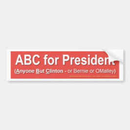 ABC für Präsidenten (jedermann aber Clinton…) Autoaufkleber
