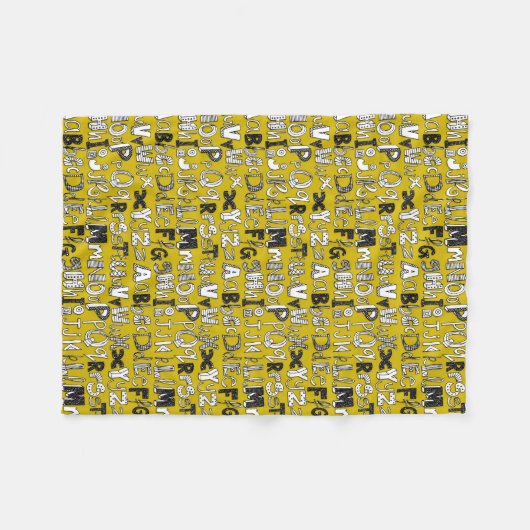 ABC gelb Fleecedecke (Vorderseite (Horizontal))