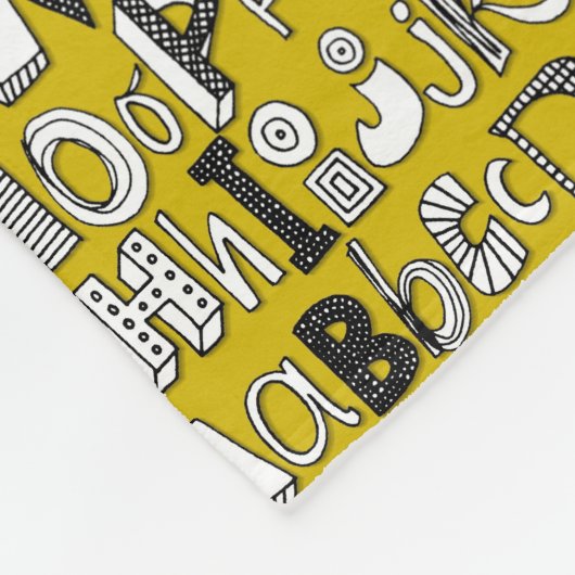 ABC gelb Fleecedecke (Ecke)