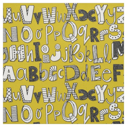 ABC gelb Stoff (Muster)