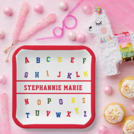 ABC Girl Baby Shower Paper Plate Pappteller