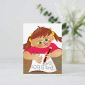 Abc Girl Postkarte (Stehend Vorderseite)