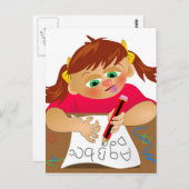 Abc Girl Postkarte (Vorne/Hinten)