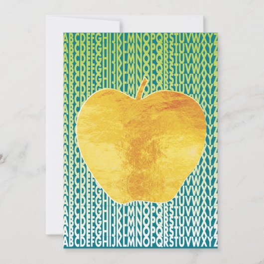 ABC Golden Apple Rentirement Send Off Einladung (Vorderseite)