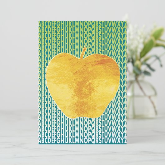 ABC Golden Apple Rentirement Send Off Einladung (Stehend Vorderseite)